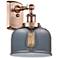Ballston Urban Bell 13" High Copper Sconce w/ Plated Smoke Shade