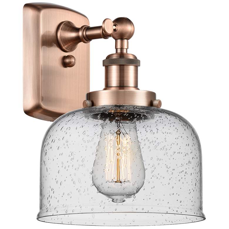 Image 1 Ballston Urban Bell 13" High Copper Sconce w/ Seedy Shade