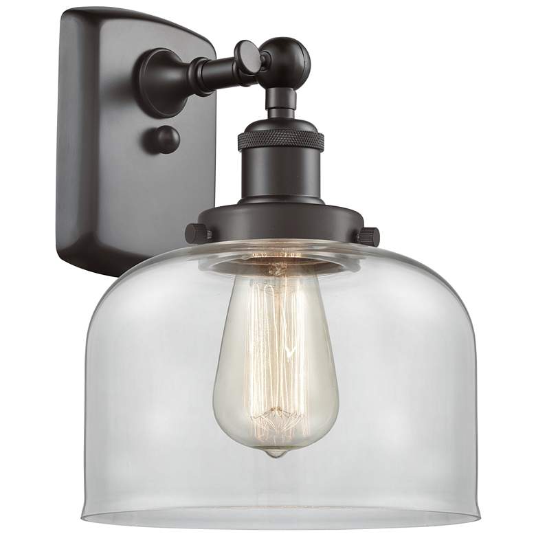 Image 1 Ballston Urban Bell 13" High Oil Rubbed Bronze Sconce w/ Clear Shade