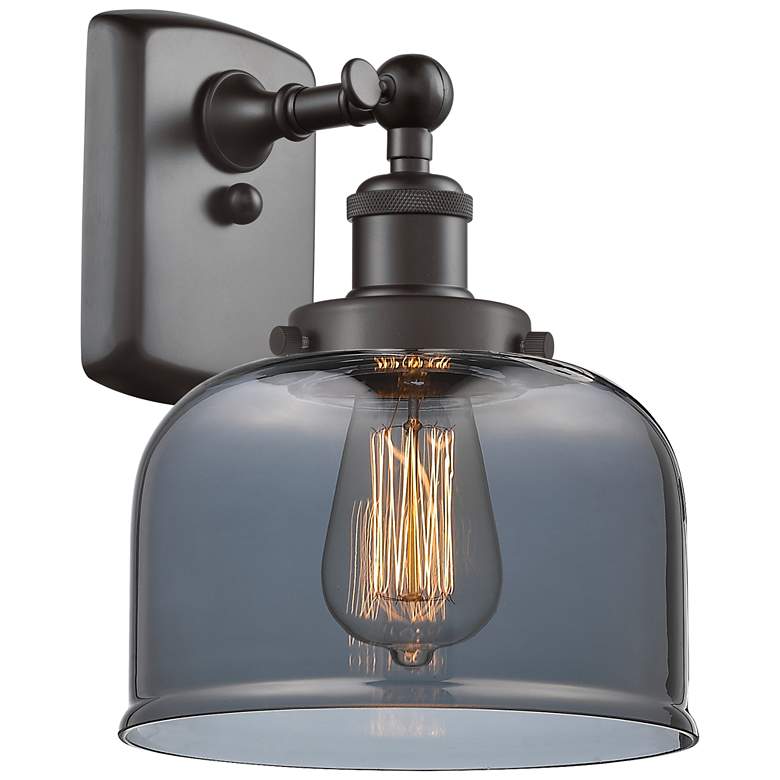 Image 1 Ballston Urban Bell 13" High Oil Rubbed Bronze Sconce w/ Plated Smoke