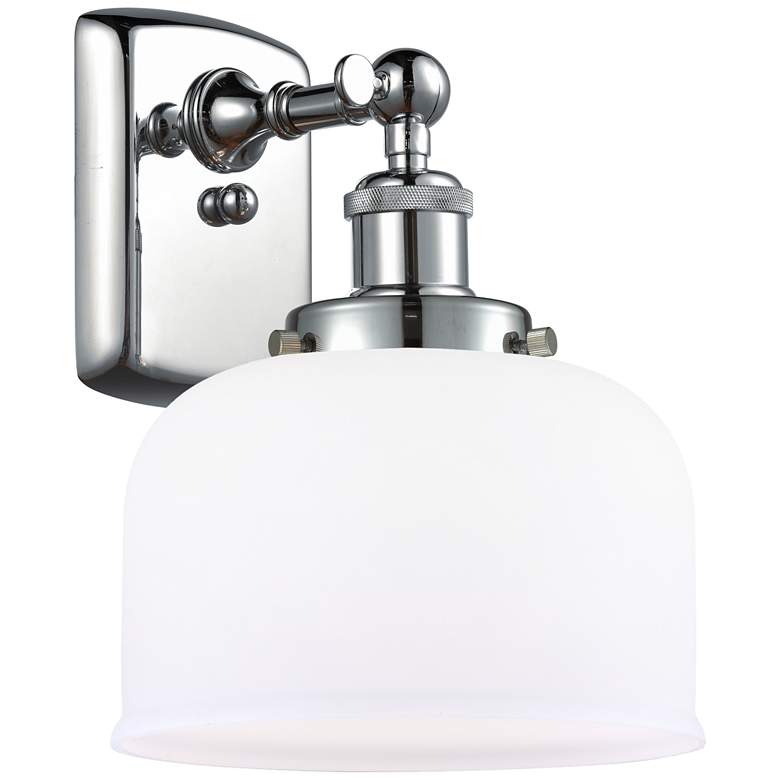 Image 1 Ballston Urban Bell 13" High Polished Chrome Sconce w/ Matte White Sha
