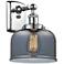 Ballston Urban Bell 13" High Polished Chrome Sconce w/ Plated Smoke Sh