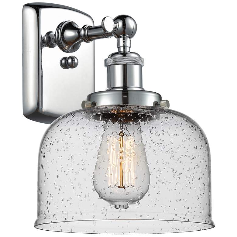 Image 1 Ballston Urban Bell 13" High Polished Chrome Sconce w/ Seedy Shade