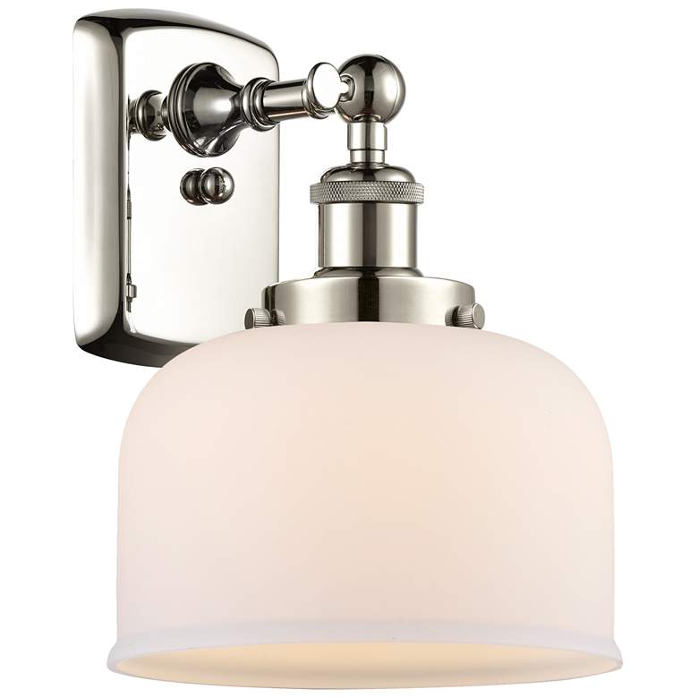 Image 1 Ballston Urban Bell 13" High Polished Nickel Sconce w/ Matte White Sha