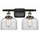 Ballston Urban Bell 18" 2 Light Black Brass LED Bath Light w/ Clear Sh
