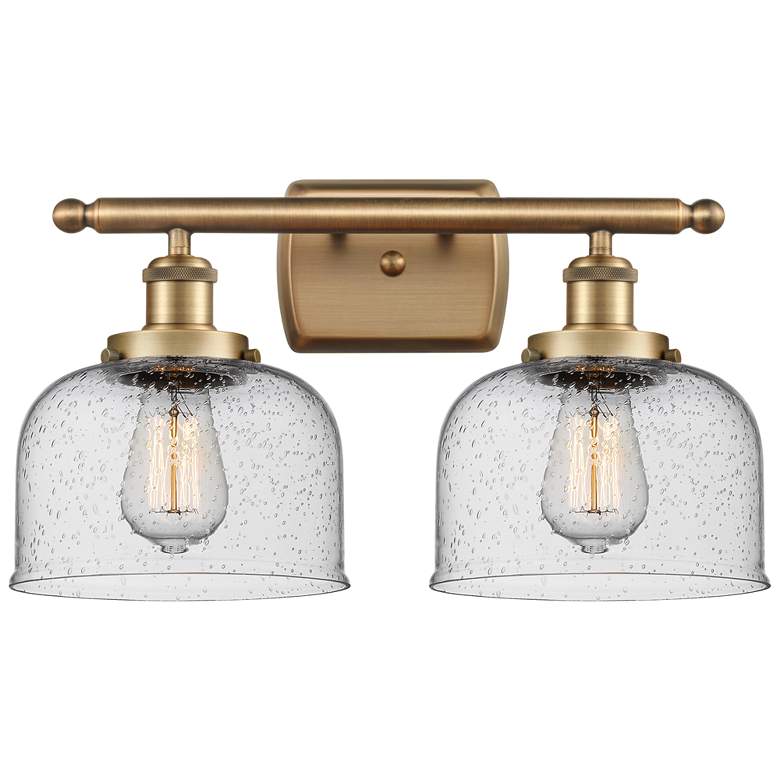 Image 1 Ballston Urban Bell 18" 2 Light Brushed Brass LED Bath Light w/ Seedy