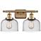 Ballston Urban Bell 18" 2 Light Brushed Brass LED Bath Light w/ Seedy