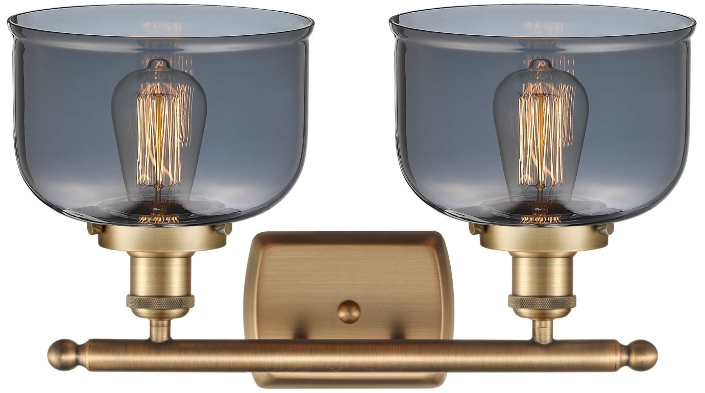 Image 2 Ballston Urban Bell 18" 2 Light Brushed Brass LED Bath Light w/ Smoke  more views