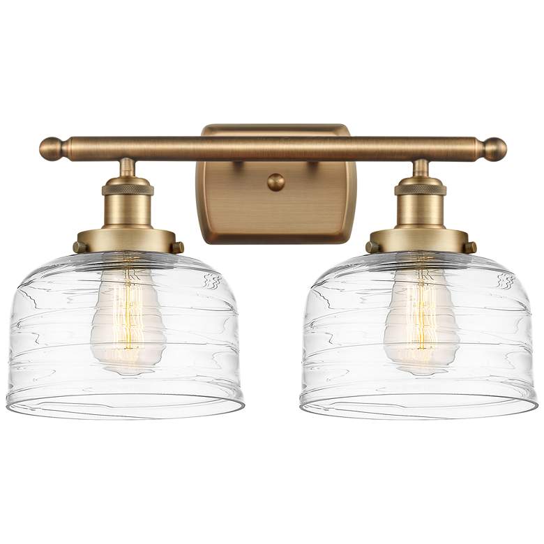Image 1 Ballston Urban Bell 18" 2 Light Brushed Brass LED Bath Light w/ Swirl