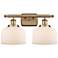 Ballston Urban Bell 18" 2 Light Brushed Brass LED Bath Light w/ White
