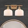 1_Ballston Urban Bell 18" 2 Light Brushed Brass LED Bath Light w/ White