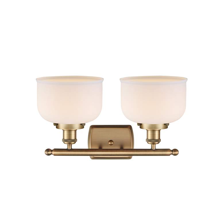 Image 3 Ballston Urban Bell 18" 2 Light Brushed Brass LED Bath Light w/ White more views