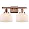 Ballston Urban Bell 18" 2 Light Copper Bath Light w/ White Shade