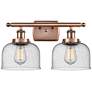 Ballston Urban Bell 18" 2 Light Copper LED Bath Light w/ Seedy Shade