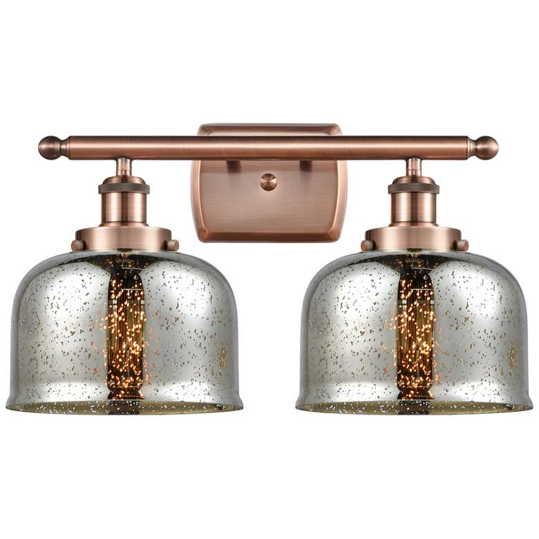 Image 1 Ballston Urban Bell 18" 2 Light Copper LED Bath Light w/ Silver Shade