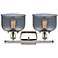 Ballston Urban Bell 18" 2 Light Nickel Bath Light w/ Smoke Shade