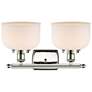 Ballston Urban Bell 18" 2 Light Nickel LED Bath Light w/ White Shade