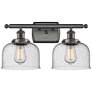 Ballston Urban Bell 18"W 2 Light Bronze Bath Vanity Light w/ Seedy Sha