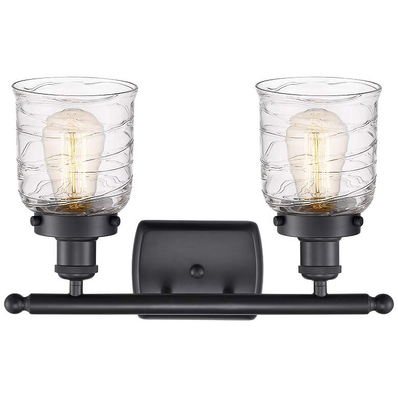 Image 3 Ballston Urban Bell 2 Light 16" Bath Light - Matte Black - Deco Swirl more views