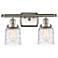 Ballston Urban Bell 2 Light 16" Bath Light - Satin Nickel - Deco Swirl