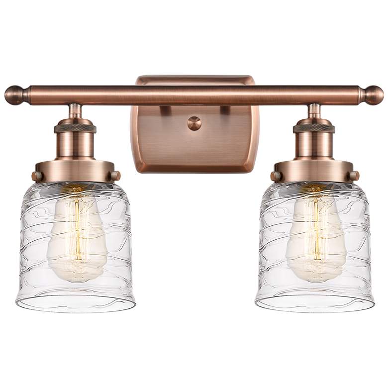 Image 1 Ballston Urban Bell 2 Light 16" LED Bath Light - Copper - Deco Swirl S