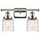 Ballston Urban Bell 2 Light 16" LED Bath Light - Nickel - Clear Swirl