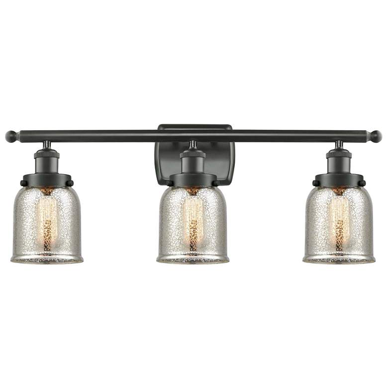 Image 1 Ballston Urban Bell 26" 3-Light Bronze Bath Light w/ Mercury Shade