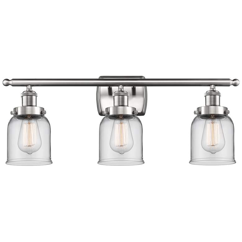 Image 1 Ballston Urban Bell 26" 3-Light Brushed Nickel Bath Light w/ Clear Sha
