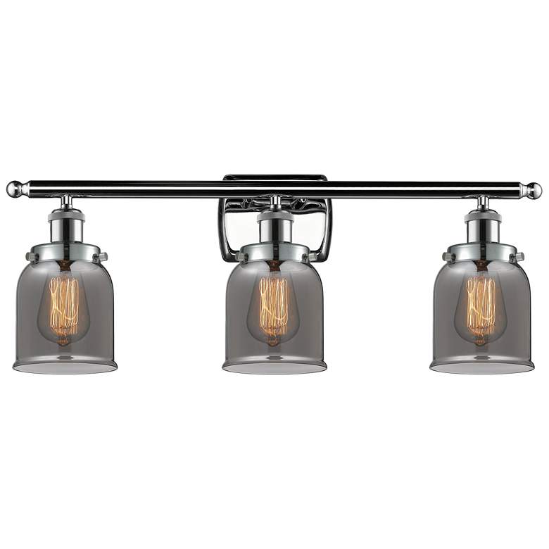 Image 1 Ballston Urban Bell 26" 3-Light Chrome Bath Light w/ Smoke Shade