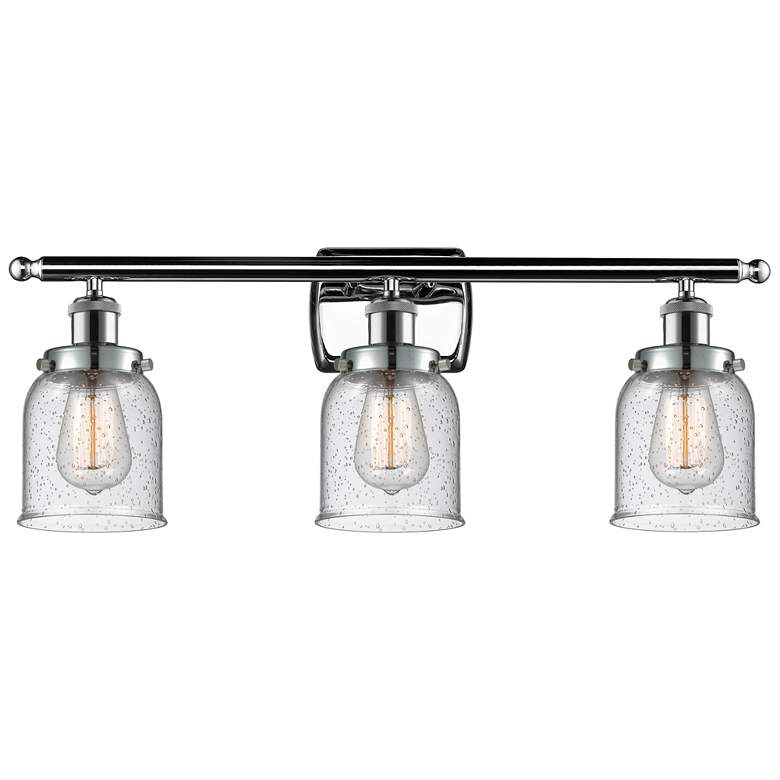 Image 1 Ballston Urban Bell 26" 3-Light Polished Chrome Bath Light w/ Seedy Sh