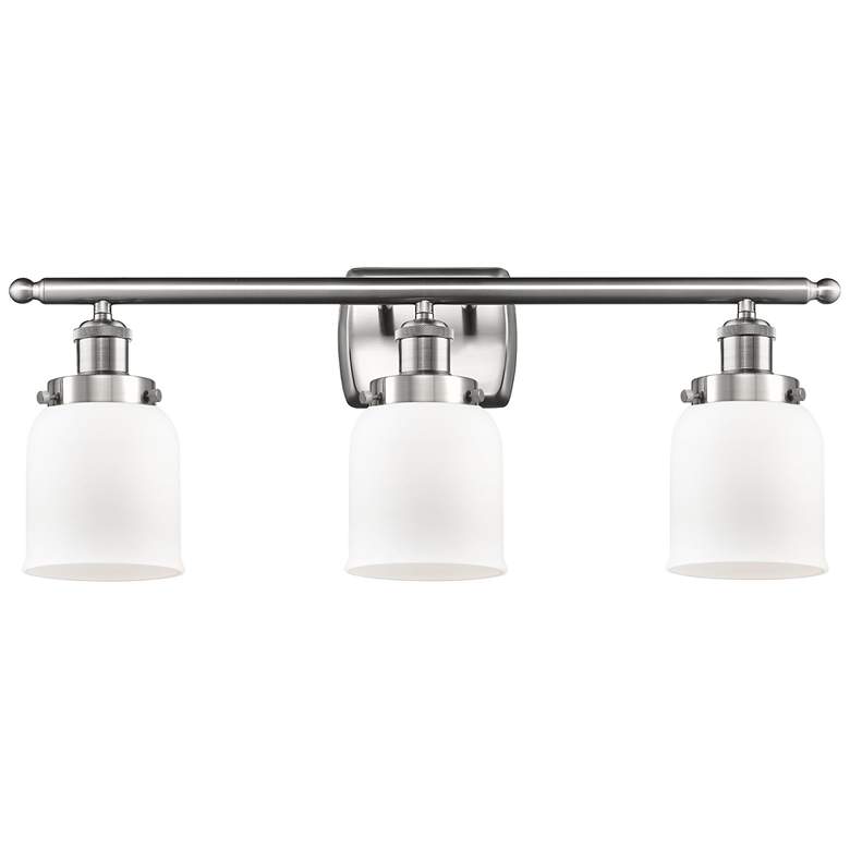 Image 1 Ballston Urban Bell 26"W 3 Light Brushed Nickel Bath Light w/ White Sh