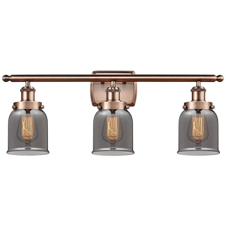 Image 1 Ballston Urban Bell 26"W Antique Copper 3-Light Bath Light