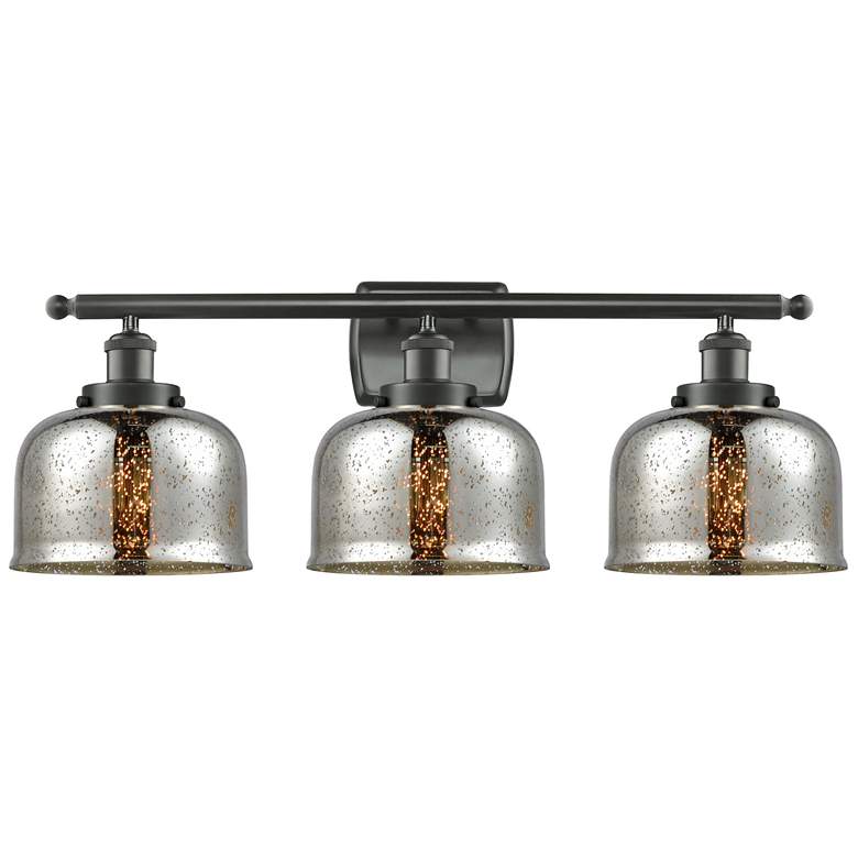 Image 1 Ballston Urban Bell 28" 3 Light Bronze Bath Light w/ Silver Shade