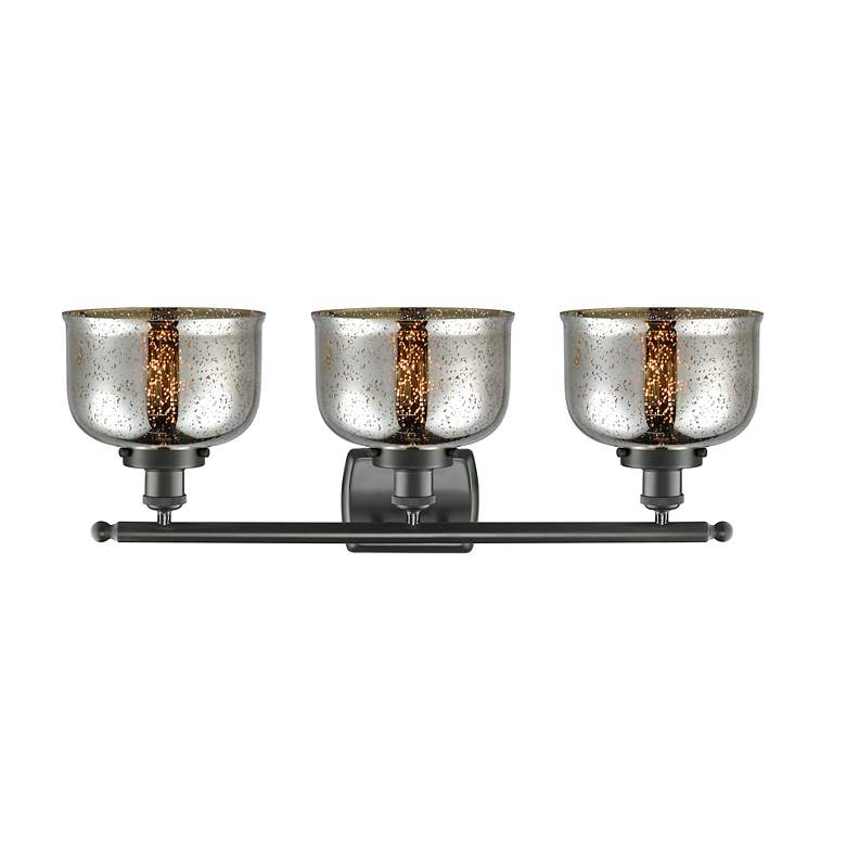 Image 2 Ballston Urban Bell 28" 3 Light Bronze Bath Light w/ Silver Shade more views