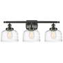 Ballston Urban Bell 28" 3 Light Bronze LED Bath Light w/ Swirl Shade