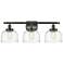 Ballston Urban Bell 28" 3 Light Bronze LED Bath Light w/ Swirl Shade