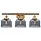 Ballston Urban Bell 28" 3 Light Brushed Brass LED Bath Light w/ Smoke