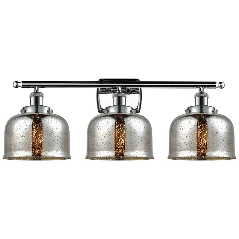 Image 1 Ballston Urban Bell 28" 3 Light Chrome Bath Light w/ Silver Shade