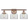 Ballston Urban Bell 28" 3 Light Copper Bath Light w/ Clear Shade