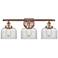 Ballston Urban Bell 28" 3 Light Copper Bath Light w/ Clear Shade