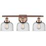 Ballston Urban Bell 28" 3 Light Copper Bath Light w/ Seedy Shade