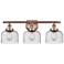 Ballston Urban Bell 28" 3 Light Copper Bath Light w/ Seedy Shade
