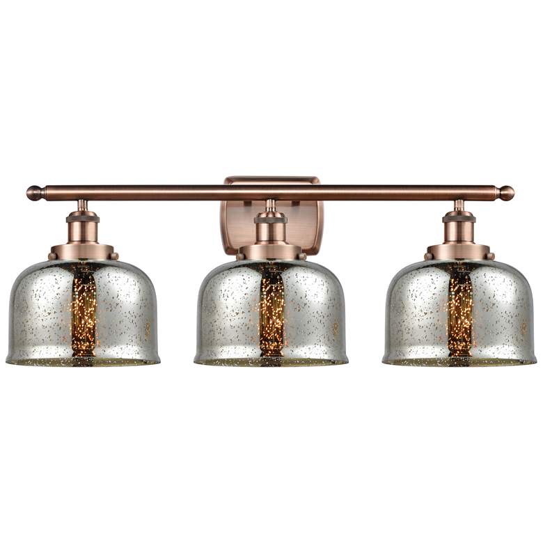 Image 1 Ballston Urban Bell 28" 3 Light Copper Bath Light w/ Silver Shade
