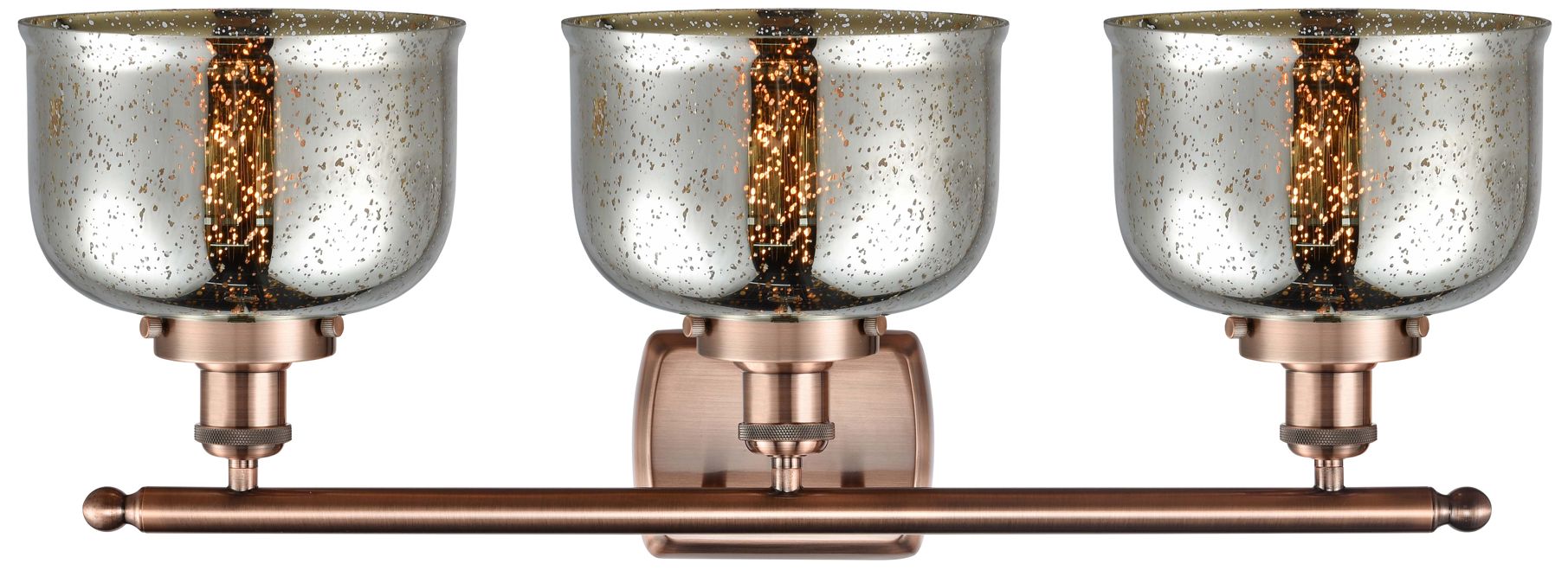 Image 2 Ballston Urban Bell 28" 3 Light Copper LED Bath Light w/ Silver Shade more views