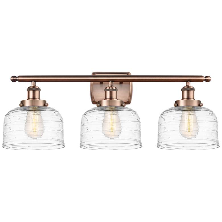 Image 1 Ballston Urban Bell 28" 3 Light Copper LED Bath Light w/ Swirl Shade