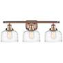 Ballston Urban Bell 28" 3 Light Copper LED Bath Light w/ Swirl Shade