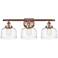 Ballston Urban Bell 28" 3 Light Copper LED Bath Light w/ Swirl Shade