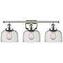 Ballston Urban Bell 28" 3 Light Nickel Bath Light w/ Seedy Shade