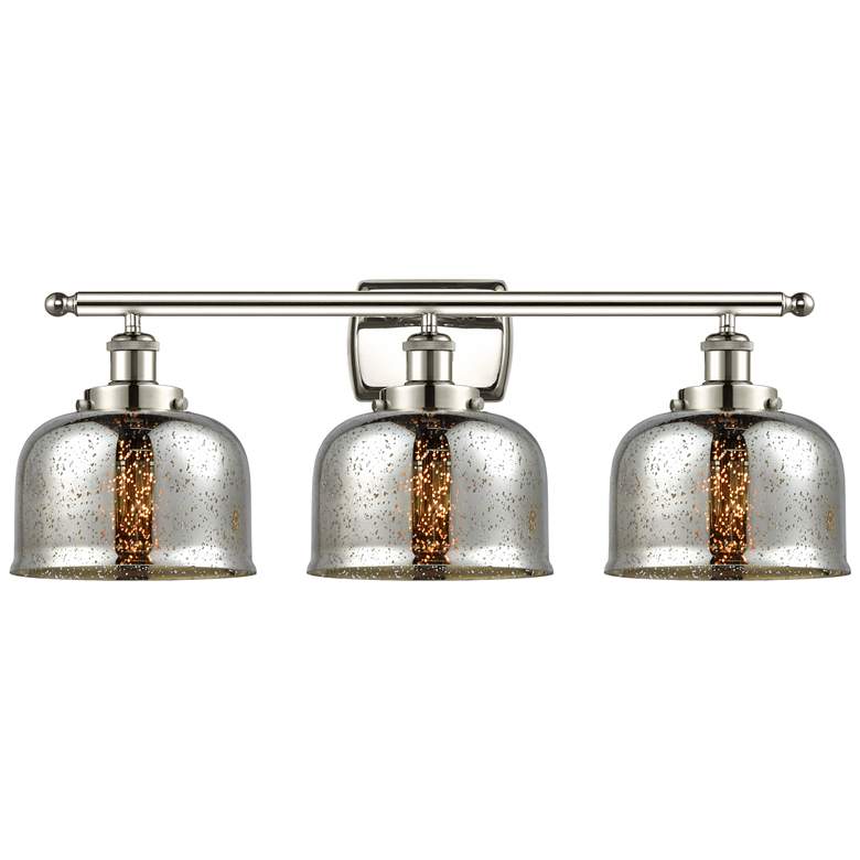 Image 1 Ballston Urban Bell 28" 3 Light Nickel Bath Light w/ Silver Shade