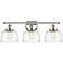 Ballston Urban Bell 28" 3 Light Nickel Bath Light w/ Swirl Shade